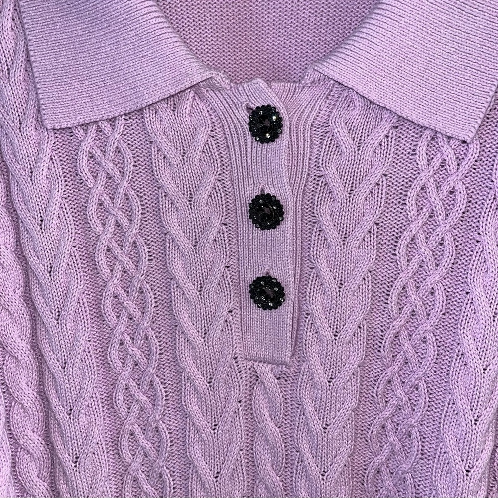 Who What Wear Lilac Cable Knit Sweater Plus Size 3X